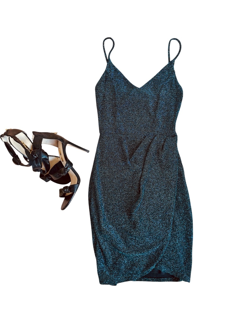 (NWT) Lulus Forever Your Girl Teal Blue Metallic Bodycon Dress - XS 💙✨ - Picture 3 of 7